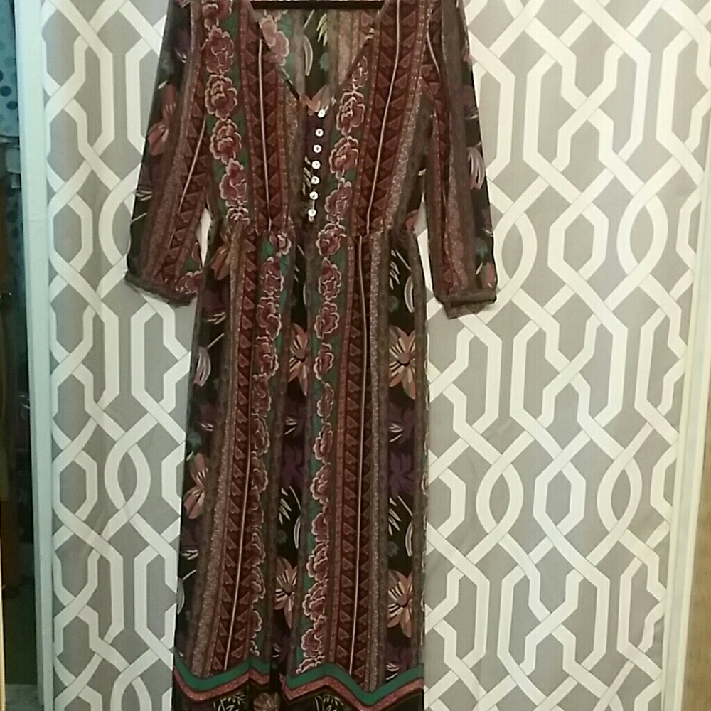 ⏳3/4 sleeve Maxi Dress
